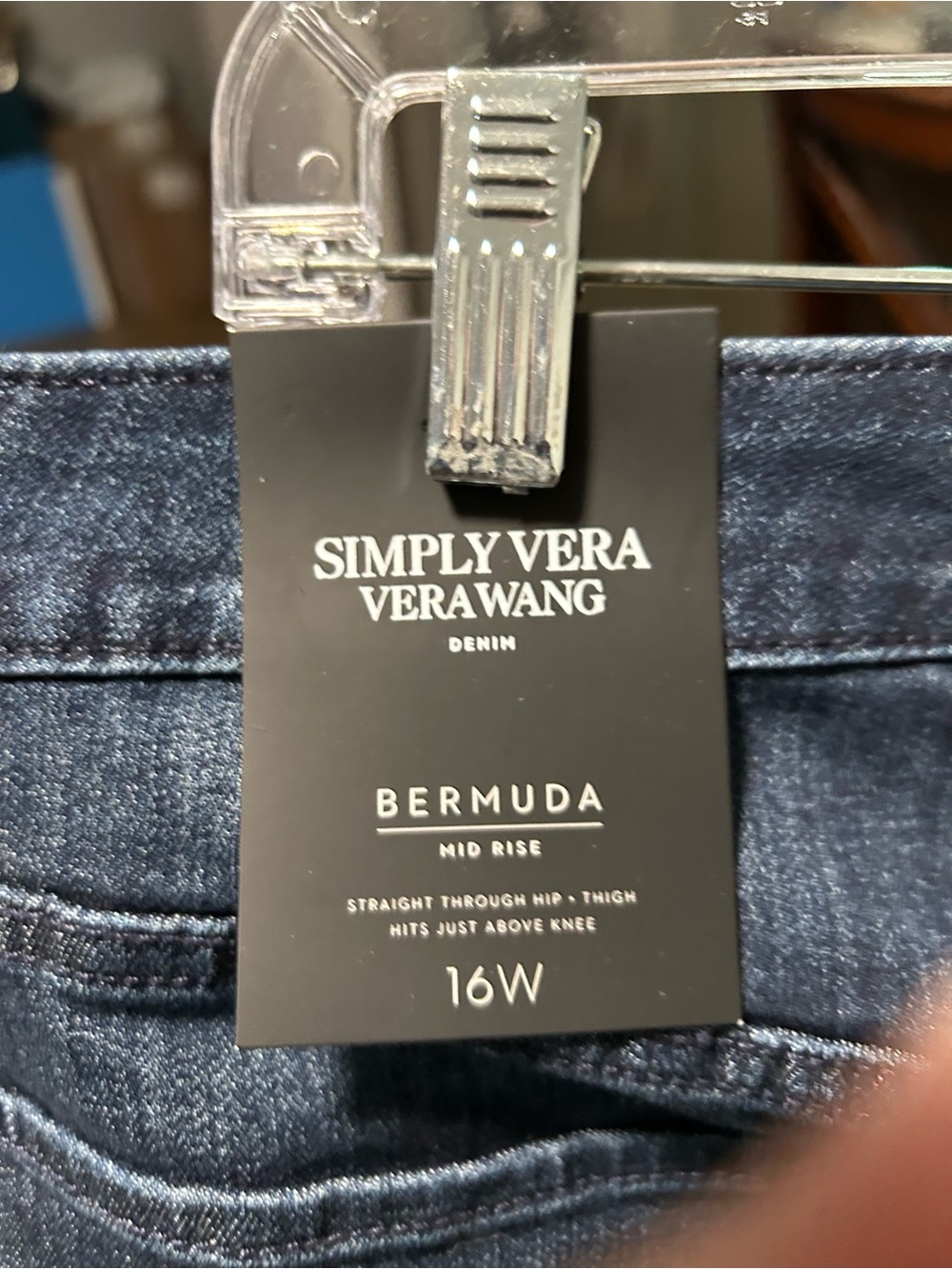 Simply Vera Vera Wang dark wash Bermuda shorts - Picture 3 of 3